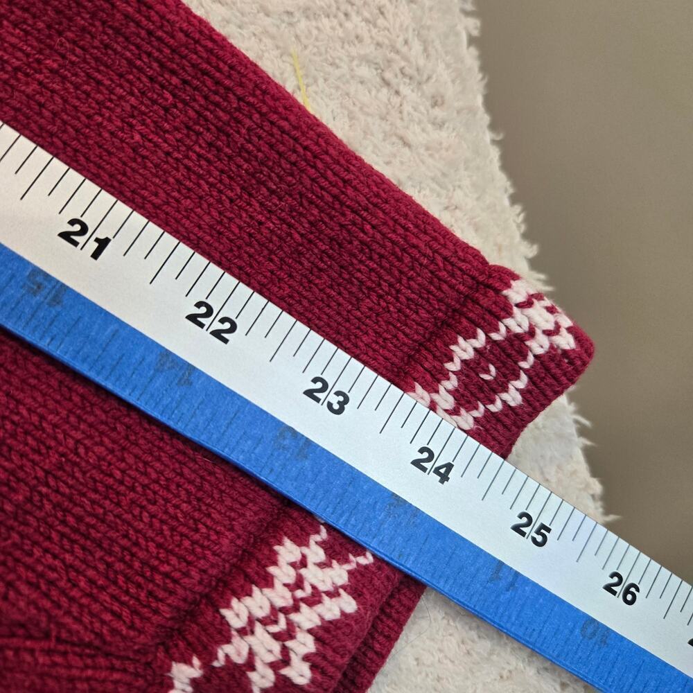 Croft & Barrow Red Full-zip Cardigan Sweater Women's Size XL Fair Isle - Picture 5 of 9